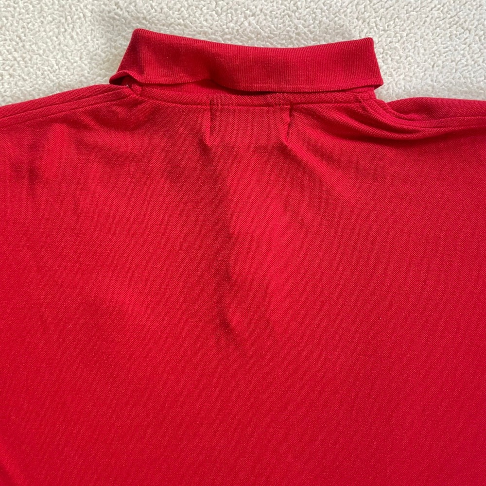 90s Vintage Old Course St. Andrews Scotland Golf Red Polo Shirt Mens Large Crest - Picture 9 of 12
